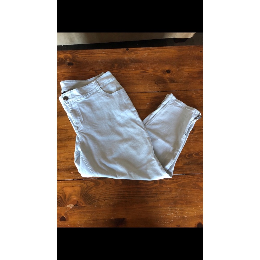 Lane Bryant stretch skinny jeans w/ zipper ankle.